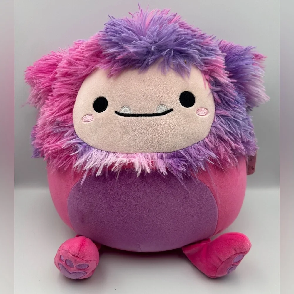 Squishmallows Original 14-Inch Woxie Magenta Bigfoot with Tie-Dye Mane Yeti NWT